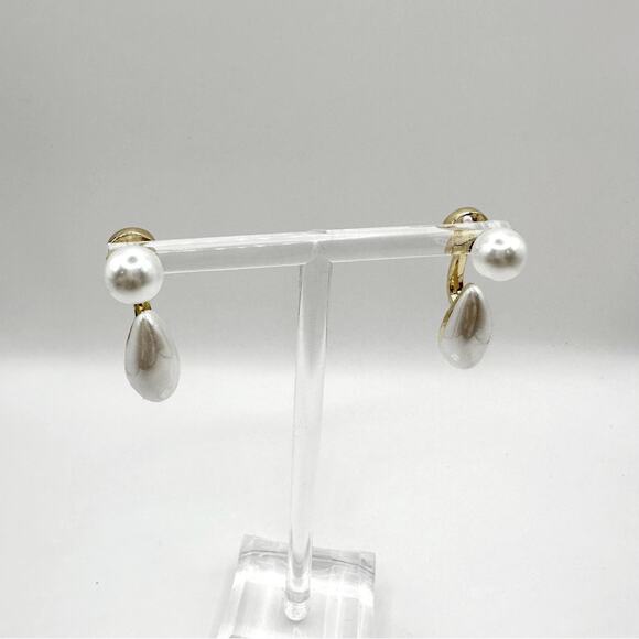 Shian Silver 925 Stud Post Pierced Earrings Pearl Drop Dangle NWT White Summer - Picture 9 of 10
